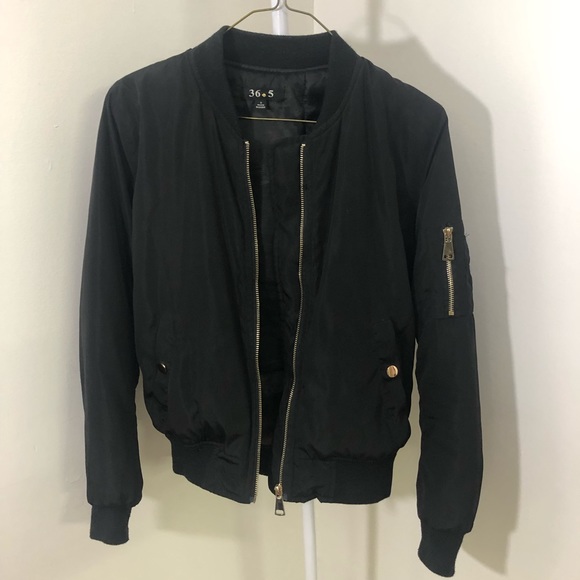 FASHIONNOVA Black Bomber Jacket - Picture 1 of 6